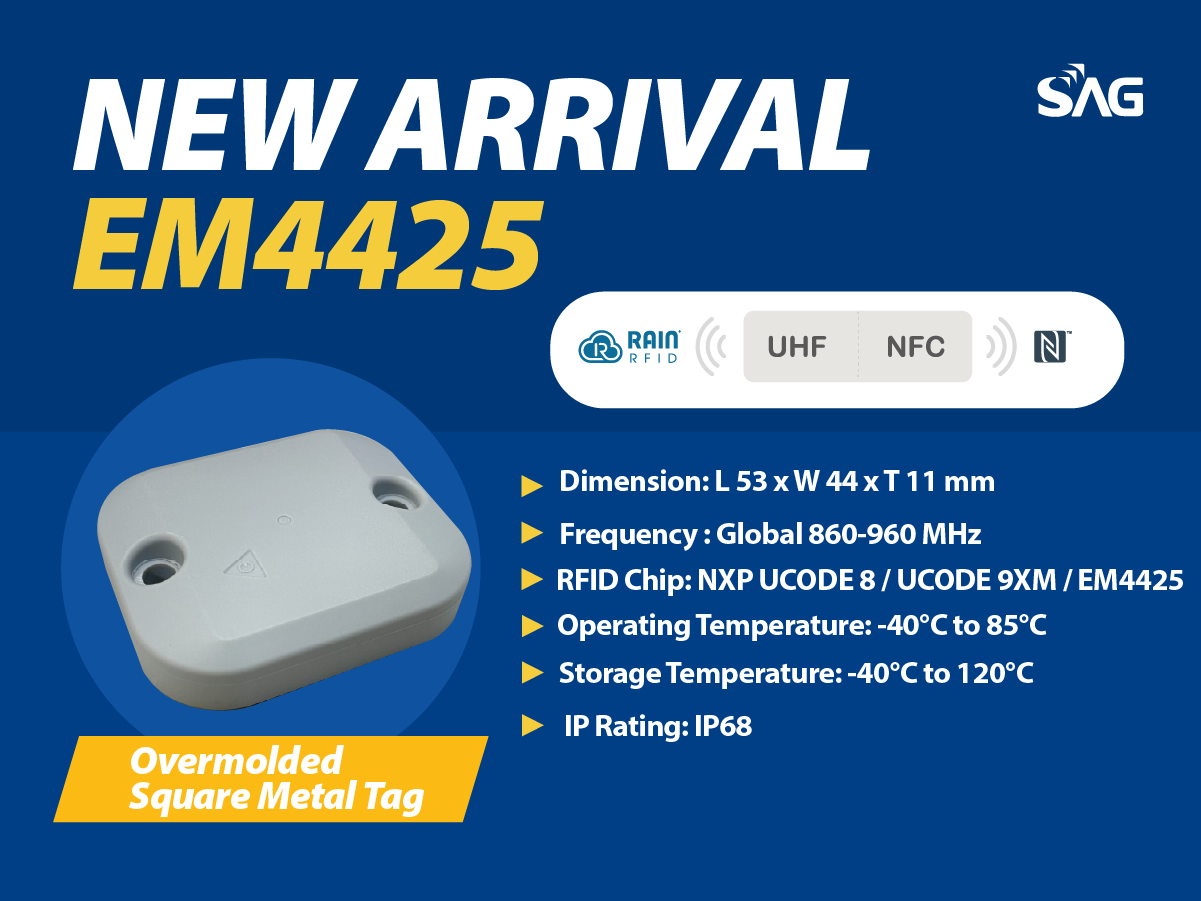 Overmolded Square Metal Tag_EM4425